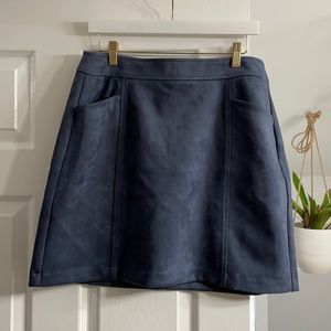 LOFT Slate Blue Suede Shift Skirt